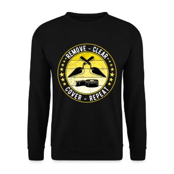 Flooring Tiler Screed Layer - Unisex Sweatshirt - black - Front - Alina (178cm) & Michal (187cm)