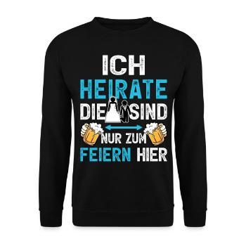 JGA Bräutigam T-Shirt Junggesellenabschied Männer - Unisex Pullover - Schwarz - Vorne - Alina (178cm) & Michal (187cm)