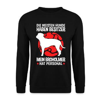 Broholmer hat Personal Dänische Dogge - Unisex Pullover - Schwarz - Vorne - Alina (178cm) & Michal (187cm)