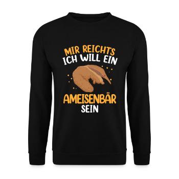 Ich will ein Ameisenbär sein Ameisenfresser - Unisex Pullover - Schwarz - Vorne - Alina (178cm) & Michal (187cm)