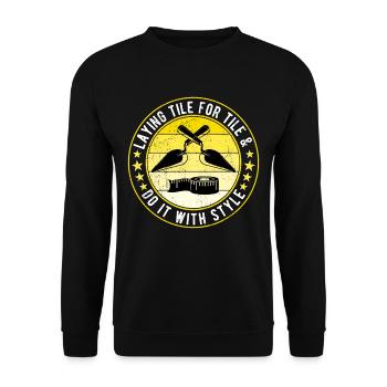 Flooring Tiler Screed Layer - Unisex Sweatshirt - black - Front - Alina (178cm) & Michal (187cm)