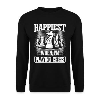 Le plus heureux quand je joue aux échecs - Sweat-shirt Unisexe - noir - Devant - Alina (178cm) & Michal (187cm)