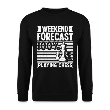 Prévisions du week-end en jouant aux échecs - Sweat-shirt Unisexe - noir - Devant - Alina (178cm) & Michal (187cm)