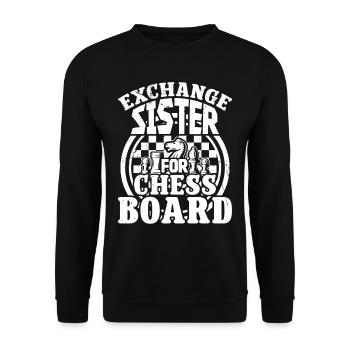 Sœur d’échange pour l’échiquier - Sweat-shirt Unisexe - noir - Devant - Alina (178cm) & Michal (187cm)