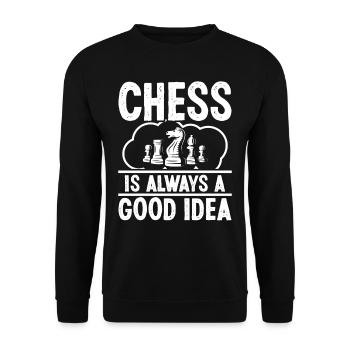 Chess is always a good Idea - Unisex Sweatshirt - black - Front - Alina (178cm) & Michal (187cm)