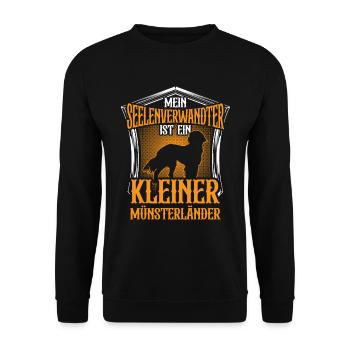 Kleiner Münsterländer ist mein Seelenverwandter - Unisex Pullover - Schwarz - Vorne - Alina (178cm) & Michal (187cm)