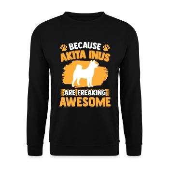 Akita Inu are fantastic Japanese Akita Inu - Unisex Sweatshirt - black - Front - Alina (178cm) & Michal (187cm)