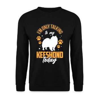 Parlez uniquement avec Wolfsspitz German Keeshond - Sweat-shirt Unisexe - noir - Devant - Alina (178cm) & Michal (187cm)