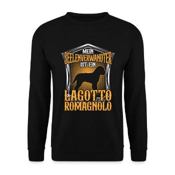 Lagotto Romagnolo ist mein Seelenverwandter - Unisex Pullover - Schwarz - Vorne - Alina (178cm) & Michal (187cm)