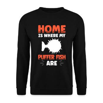 Puffer fish is my home Giant puffer fish - Unisex Sweatshirt - black - Front - Alina (178cm) & Michal (187cm)