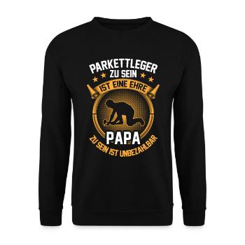 Parkettleger sein ist eine Ehre Fliesenleger - Unisex Pullover - Schwarz - Vorne - Alina (178cm) & Michal (187cm)