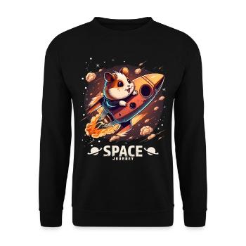 Astronaut Hamster Hamster Lover Space Design - Unisex Sweatshirt - black - Front - Alina (178cm) & Michal (187cm)