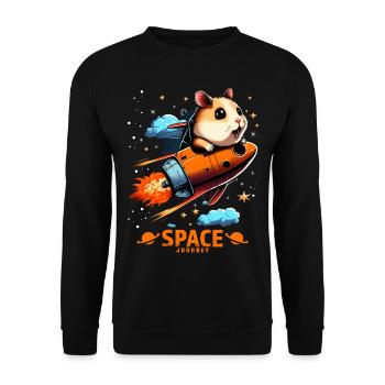 Space Hamster Hamster Lovers Space Design - Sweat-shirt Unisexe - noir - Devant - Alina (178cm) & Michal (187cm)