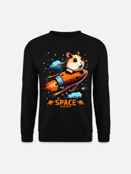 Weltraum Hamster Hamsterliebhaber Weltall Design - Unisex Pullover - Schwarz