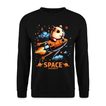 Space Hamster Hamster Lovers Space Design - Sweat-shirt Unisexe - noir - Devant - Alina (178cm) & Michal (187cm)
