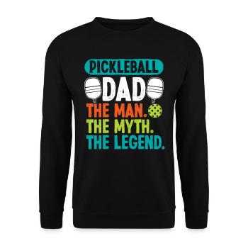 Pickleball Dad the Man - Unisex Pullover - Schwarz - Vorne - Alina (178cm) & Michal (187cm)