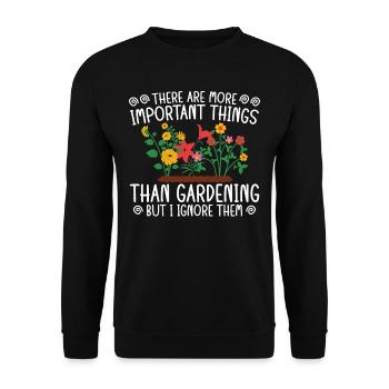 Choses importantes que le jardinage que j’ignore - Sweat-shirt Unisexe - noir - Devant - Alina (178cm) & Michal (187cm)