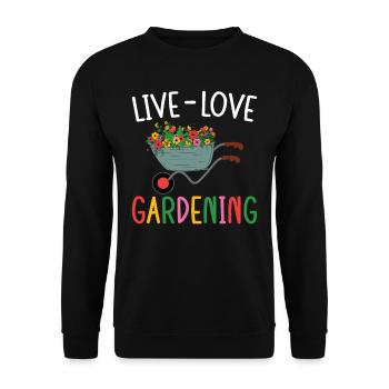 amour Jardinage - Sweat-shirt Unisexe - noir - Devant - Alina (178cm) & Michal (187cm)