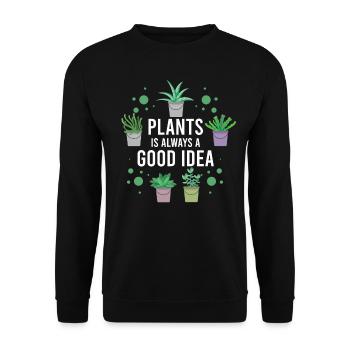 Nous plante toujours une bonne idée - Sweat-shirt Unisexe - noir - Devant - Alina (178cm) & Michal (187cm)