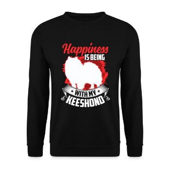 Wolfsspitz me rend heureux German Keeshond - Sweat-shirt Unisexe - noir - Devant - Alina (178cm) & Michal (187cm)