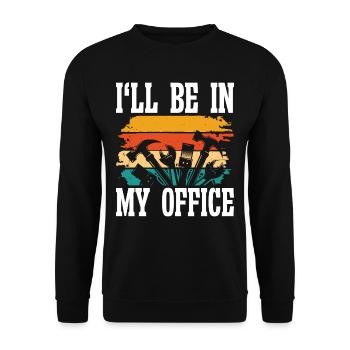 I be in my my Office - Unisex Sweatshirt - black - Front - Alina (178cm) & Michal (187cm)
