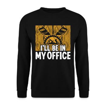 I be in my my Office - Unisex Sweatshirt - black - Front - Alina (178cm) & Michal (187cm)