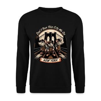 New York City Brooklyn Bridge Rat Plague - Sweat-shirt Unisexe - noir - Devant - Alina (178cm) & Michal (187cm)