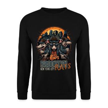 New York City Brooklyn Rat Rats - Sweat-shirt Unisexe - noir - Devant - Alina (178cm) & Michal (187cm)
