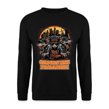 New York City Brooklyn Rat Gangstas Paradise - Sweat-shirt Unisexe - noir - Devant - Alina (178cm) & Michal (187cm)