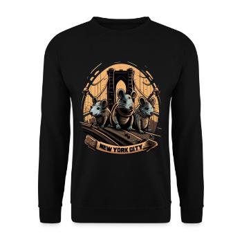 New York City Brooklyn Bridge Rat Plague - Sweat-shirt Unisexe - noir - Devant - Alina (178cm) & Michal (187cm)