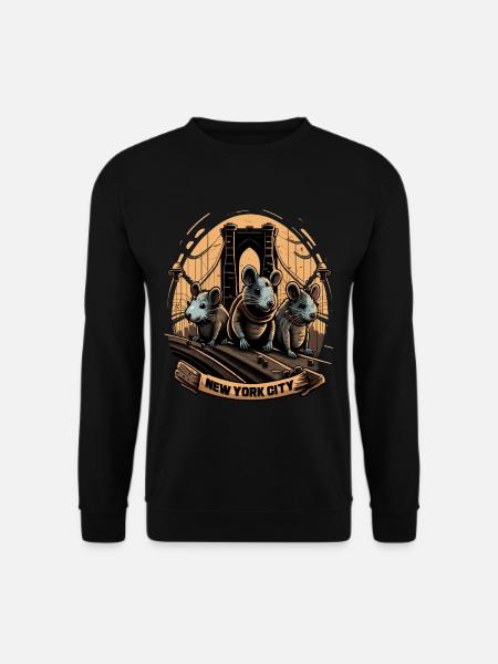 New York City Brooklyn Bridge Ratten Rattenplage - Unisex Pullover - Schwarz