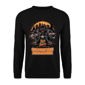 New York : Brooklyn Rats, Gangstas Paradise - Sweat-shirt Unisexe - noir - Devant - Alina (178cm) & Michal (187cm)
