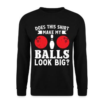 Bowling Balls - Funny Bowler - Unisex Pullover - Schwarz - Vorne - Alina (178cm) & Michal (187cm)