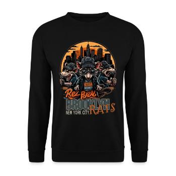 New York : Brooklyn Rat Rat - Sweat-shirt Unisexe - noir - Devant - Alina (178cm) & Michal (187cm)
