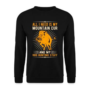 Wild boar Wild boar hunting Wild boar hunters - Unisex Sweatshirt - black - Front - Alina (178cm) & Michal (187cm)