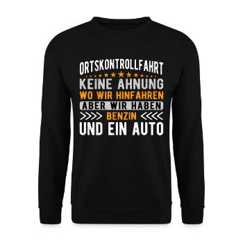 OKF Ortskontrollfahrt - Unisex Pullover - Schwarz - Vorne - Alina (178cm) & Michal (187cm)