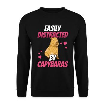 Capybara distracts capybara from South America - Unisex Sweatshirt - black - Front - Alina (178cm) & Michal (187cm)