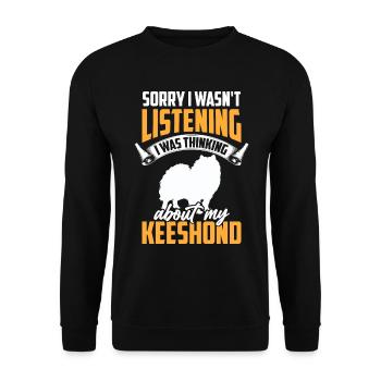 Pensée de Wolfsspitz German Keeshond - Sweat-shirt Unisexe - noir - Devant - Alina (178cm) & Michal (187cm)