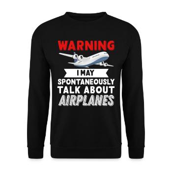 Jeg taler om fly - Unisex sweater - sort - Foran - Alina (178cm) & Michal (187cm)