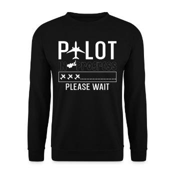 Pilot in Progress please Wait - Unisex Pullover - Schwarz - Vorne - Alina (178cm) & Michal (187cm)