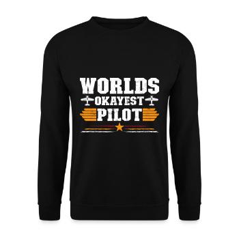 Worlds okayest Pilot - Sweat-shirt Unisexe - noir - Devant - Alina (178cm) & Michal (187cm)