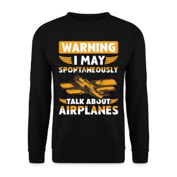 I Talk about Airplanes - Unisex Pullover - Schwarz - Vorne - Alina (178cm) & Michal (187cm)