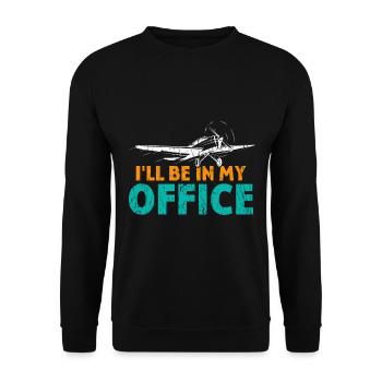 I be in my Office - Unisex Pullover - Schwarz - Vorne - Alina (178cm) & Michal (187cm)