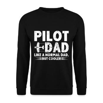 For Dad Men Aviation Airplane Aircraft - Unisex Pullover - Schwarz - Vorne - Alina (178cm) & Michal (187cm)