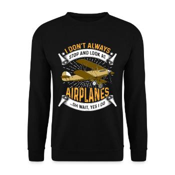 I don't always stop and look at - Unisex Pullover - Schwarz - Vorne - Alina (178cm) & Michal (187cm)