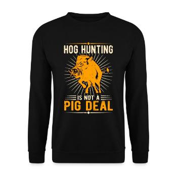Wildschweinjagd Wildschweinjäger - Unisex Pullover - Schwarz - Vorne - Alina (178cm) & Michal (187cm)