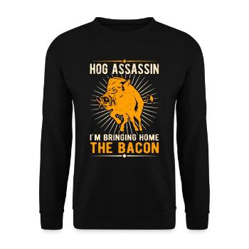 Wild boar wild boar hunting wild boar hunter - Unisex Sweatshirt - black - Front - Alina (178cm) & Michal (187cm)