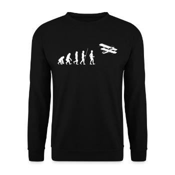 Airplane Heartbeat - Unisex Pullover - Schwarz - Vorne - Alina (178cm) & Michal (187cm)