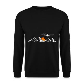 Flugzeug Design Natur fliegen - Unisex Pullover - Schwarz - Vorne - Alina (178cm) & Michal (187cm)