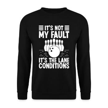 It's not my fault Bowling Design - Unisex Sweatshirt - black - Front - Alina (178cm) & Michal (187cm)